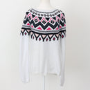 H&M White Printed Sweater | Size M-1