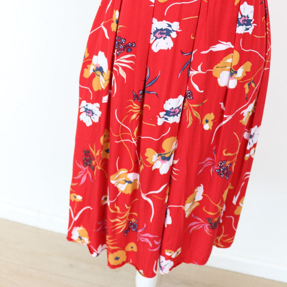 Rare Earth Red Floral Button-Up Dress | Size 10