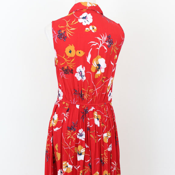Rare Earth Red Floral Button-Up Dress | Size 10