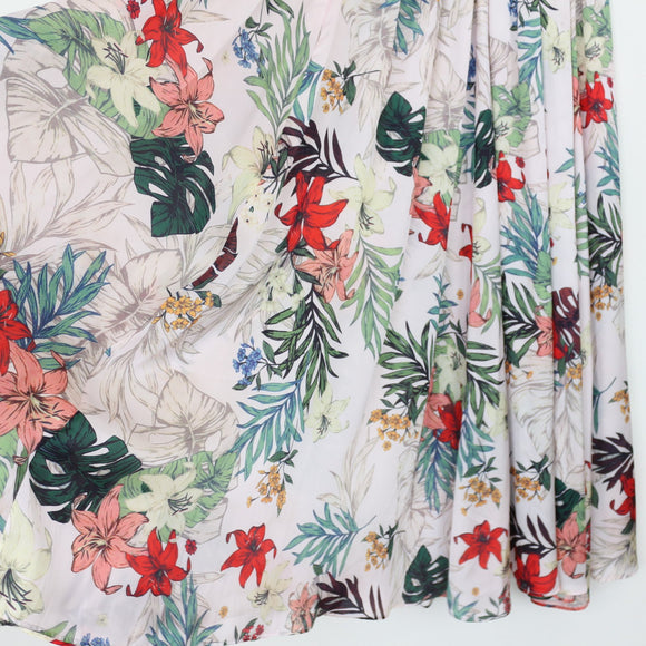 YDE Floral Satin Maxi Skirt | Size M
