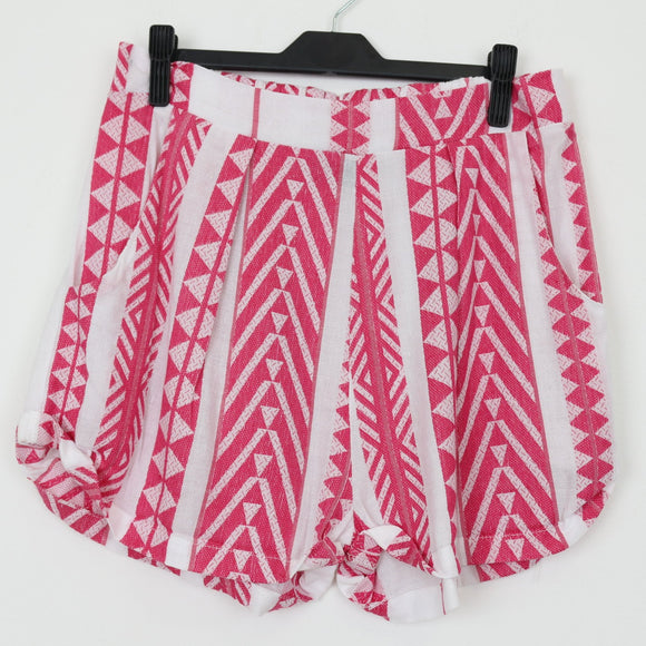 YDE Pink & White Linen-Feel Shorts | Size M