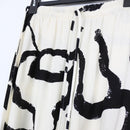 YDE Black & White Linen Wide-Leg Pants | Size M-2