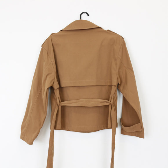 YDE Tan Cropped Trench Coat | Size M