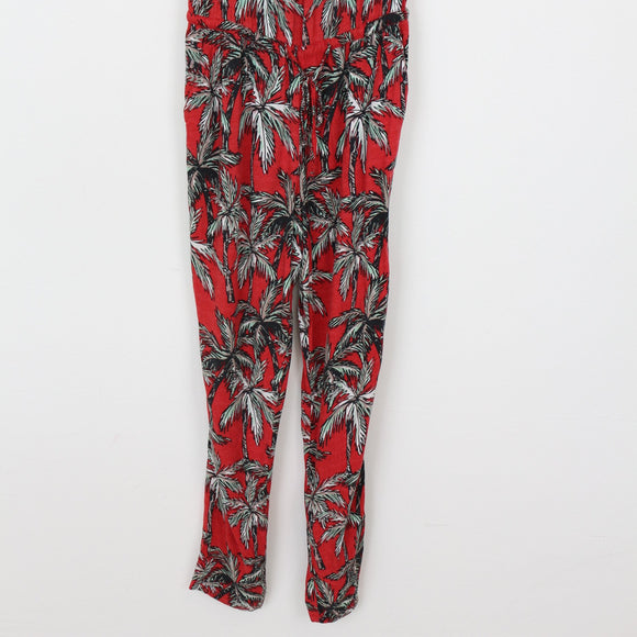Mango Red Tropical Print Jumpsuit | Size M