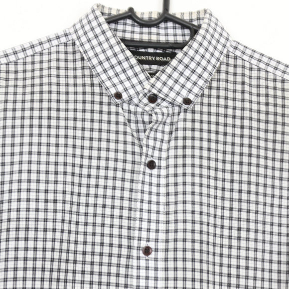 Country Road Black & White Plaid Shirt | Size L