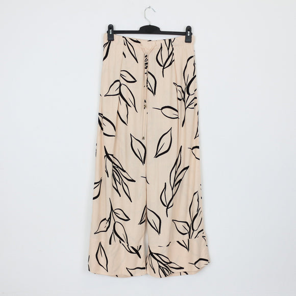YDE Cream & Black Printed Linen Pants | Size L