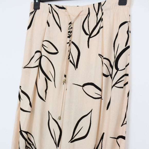 YDE Cream & Black Printed Linen Pants | Size L