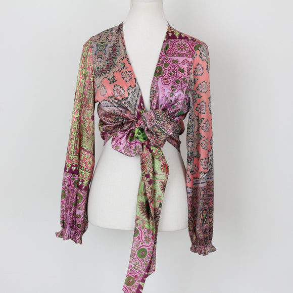 YDE Bohemian Cropped Wrap Top | Size L