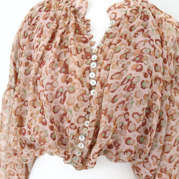 YDE Pink Chiffon Button Blouse | Size M