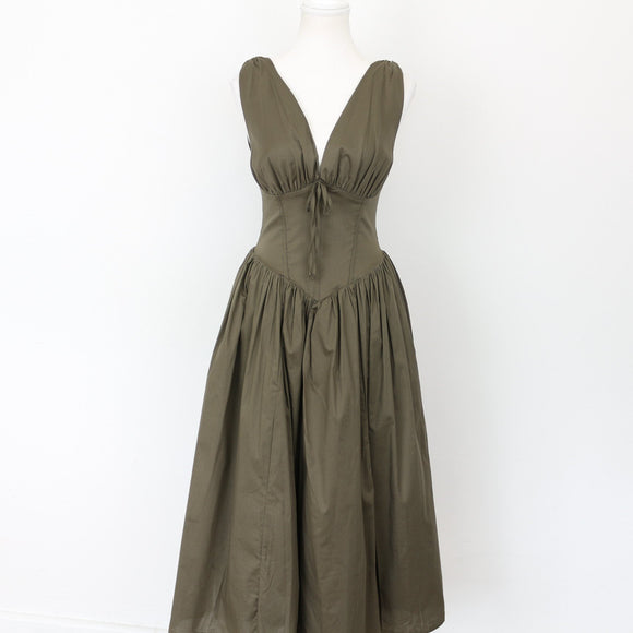 YDE Olive Green Midi Dress | Size M