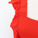 YDE Orange Linen Open-Back Dress | Size M-3