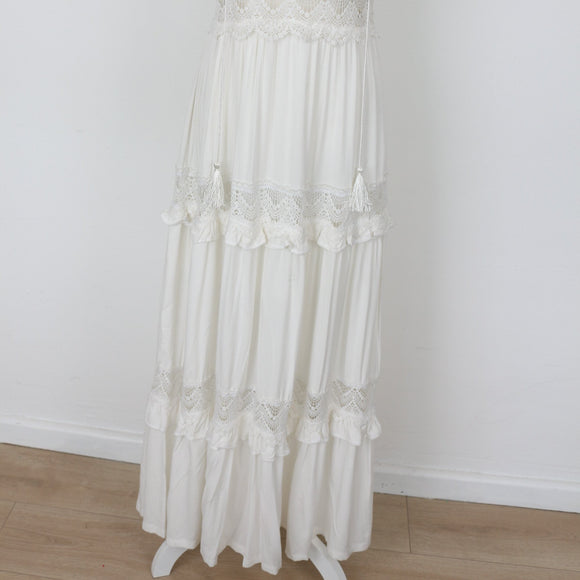YDE White Embroidered Maxi Dress (M)