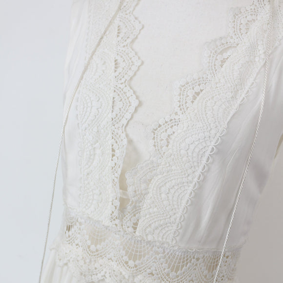 YDE White Embroidered Maxi Dress (M)
