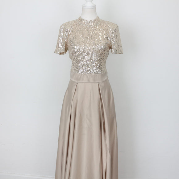 YDE Champagne Open-Back Evening Gown (M)