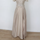 YDE Champagne Open-Back Evening Gown (M)-4
