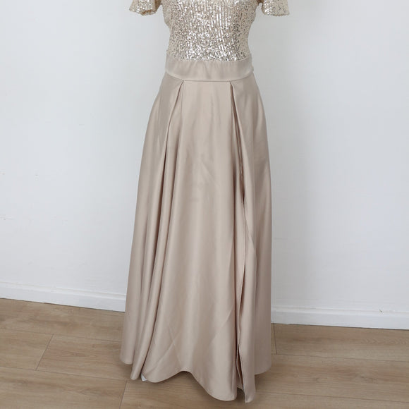 YDE Champagne Open-Back Evening Gown (M)