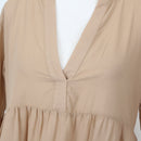 YDE Beige Cream Embroidered Trapeze Dress (M)-3