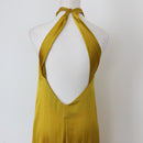 YDE Mustard Satin Halterneck Dress (M)-4