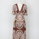 YDE Brown Floral Maxi Dress (M)-1