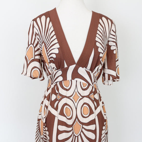 YDE Brown Floral Maxi Dress (M)