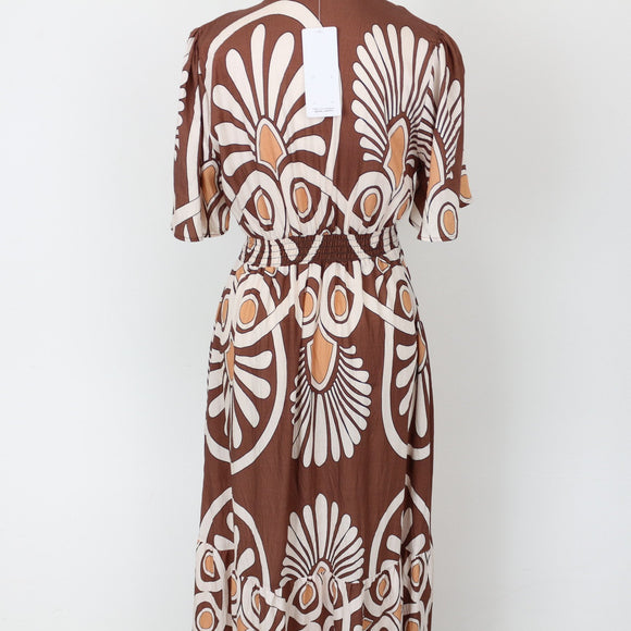 YDE Brown Floral Maxi Dress (M)