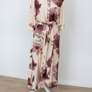 YDE Cream & Purple Floral Button-Front Maxi Dress (M)-2