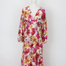 YDE Pink & Orange Three-Quarter Sleeve Maxi Dress (M)-1