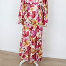 YDE Pink & Orange Three-Quarter Sleeve Maxi Dress (M)-5