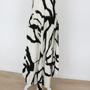 YDE Cream & Black Abstract Print Linen Maxi Dress (S)-2