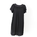 Black Crushed Chiffon Mini Dress (Size 8)-1