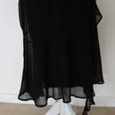 YDE Black Ruffled Chiffon Dress (M)-4