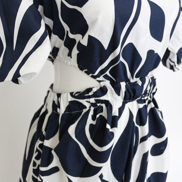YDE Blue & White Cut-Out Dress (M)