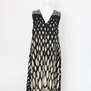 YDE Black & Cream Print Linen Maxi Dress (M)-1