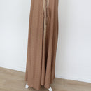 YDE Light Brown Cream & Beige Accent Maxi Dress (M)-5