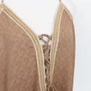 YDE Light Brown Cream & Beige Accent Maxi Dress (M)-3