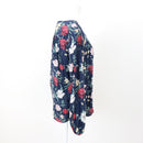 Old Khaki Navy Floral Blouse, Size 10-2