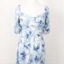 Milla Blue Floral Open-Back Midi Dress, Size 12-2