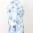Milla Blue Floral Open-Back Midi Dress, Size 12-3
