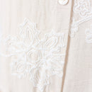 Linen-Feel Embroidered Midi Dress, Size M-2