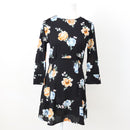 H&M Black Floral Mini Dress, Size 8-1
