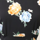 H&M Black Floral Mini Dress, Size 8-5
