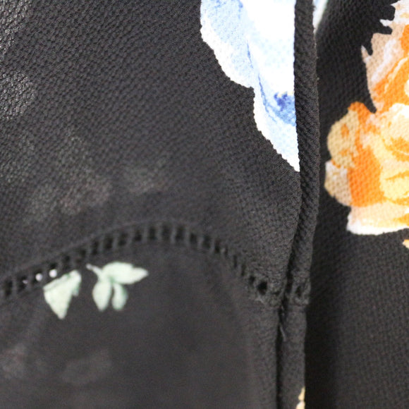H&M Black Floral Mini Dress, Size 8