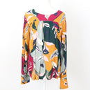 Old Khaki Bright Floral Blouse, Size 10-2