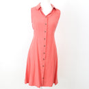 Mango Coral Soft-Touch Button-Up Dress, Size XS-1