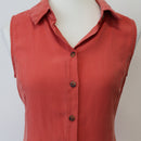 Mango Coral Soft-Touch Button-Up Dress, Size XS-5