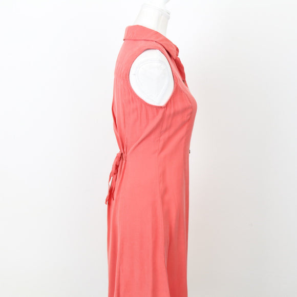 Mango Coral Soft-Touch Button-Up Dress, Size XS