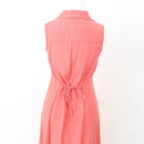 Mango Coral Soft-Touch Button-Up Dress, Size XS-3
