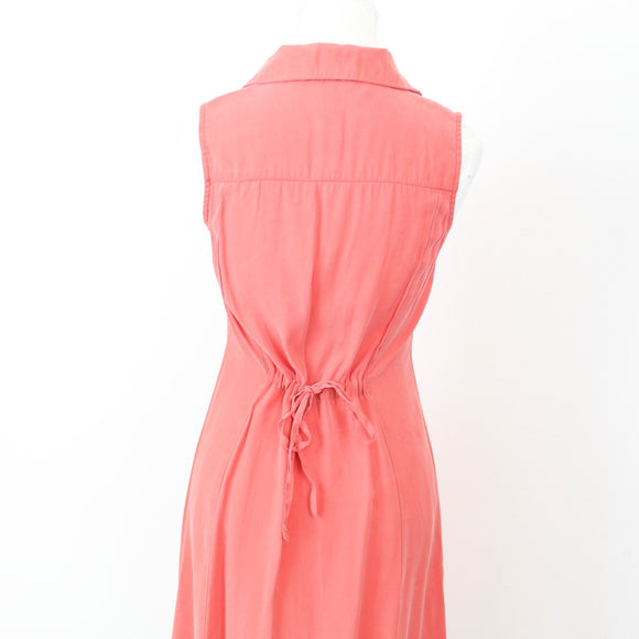 Mango Coral Soft-Touch Button-Up Dress, Size XS