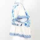 SHEIN Greek-Print Crop Top, Size L-3