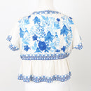 SHEIN Greek-Print Crop Top, Size L-4